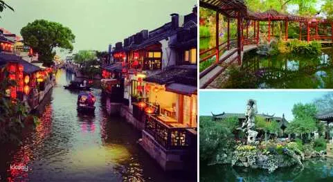 [From Shanghai] Ancient city of Suzhou + Hanshan Temple + Xitang water town night view 1-day tour (Japanese/Chinese/English guide, hotel transfer included)